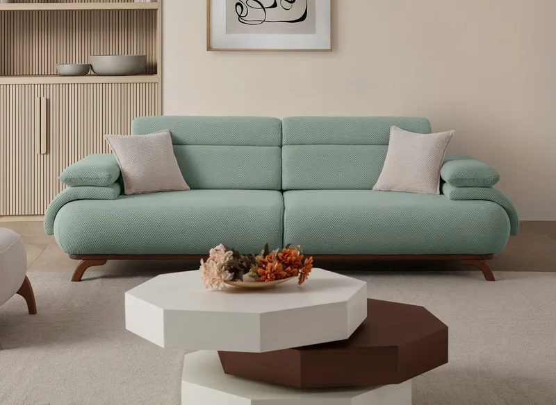 Kelnor 3-sits Soffa 246x81x97 cm - Havsgrön - Möbler - Soffa - 3 sits soffa