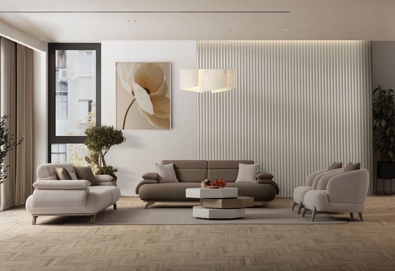 Kelnor 3-sits Soffa 246x81x97 cm - Jord - Möbler - Soffa - 3 sits soffa