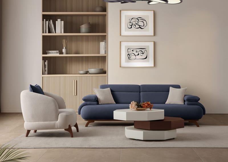 Kelnor 3-sits Soffa 246x81x97 cm - Marinblå - Möbler - Soffa - 3 sits soffa
