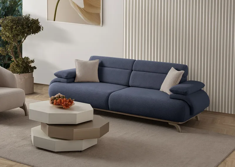 Kelnor 3-sits Soffa 246x81x97 cm - Marinblå - Möbler - Soffa - 3 sits soffa