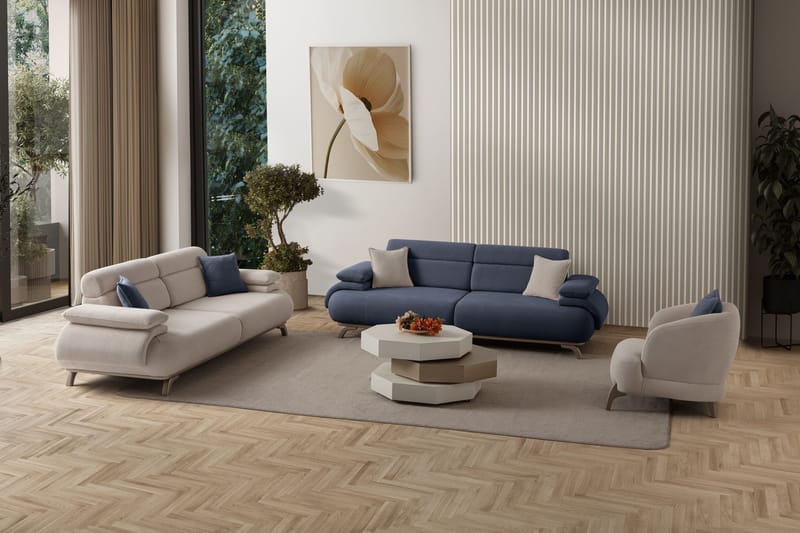 Kelnor 3-sits Soffa 246x81x97 cm - Marinblå - Möbler - Soffa - 3 sits soffa