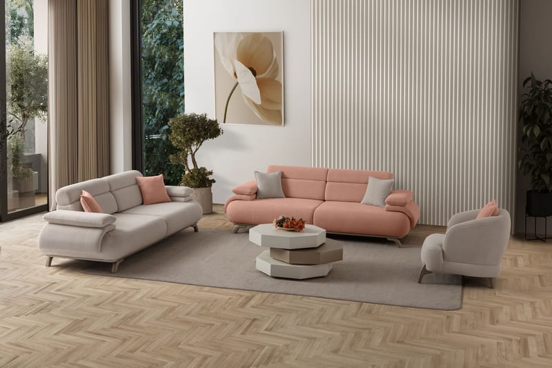 Kelnor 3-sits Soffa 246x81x97 cm - Puder - Möbler - Soffa - 3 sits soffa