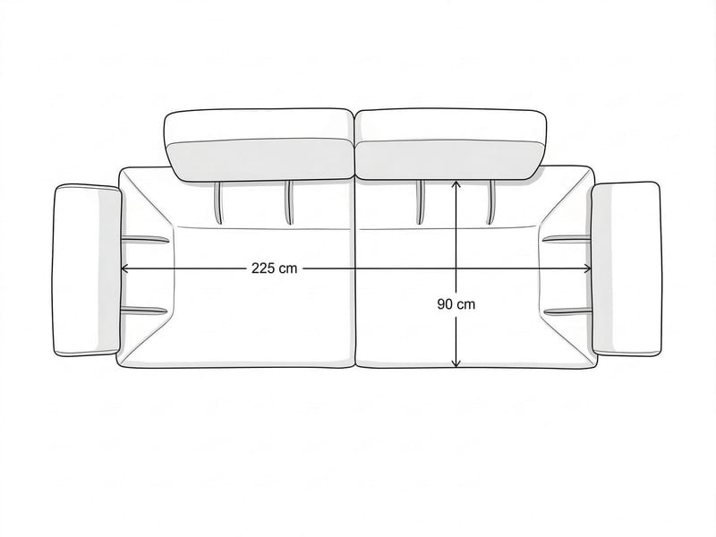 Kelnor 3-sits Soffa 246x81x97 cm - Puder - Möbler - Soffa - 3 sits soffa
