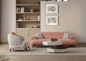 Kelnor 3-sits Soffa 246x81x97 cm - Puder - Möbler - Soffa - 3 sits soffa
