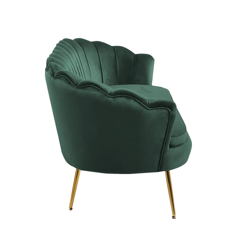 Kingsley 3-sits soffa - Grön sammet med mässings ben - Grön - Möbler - Soffa - Sammetssoffa