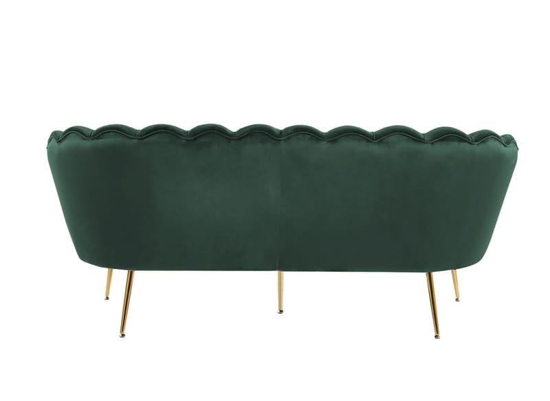 Kingsley 3-sits soffa - Grön sammet med mässings ben - Grön - Möbler - Soffa - Sammetssoffa