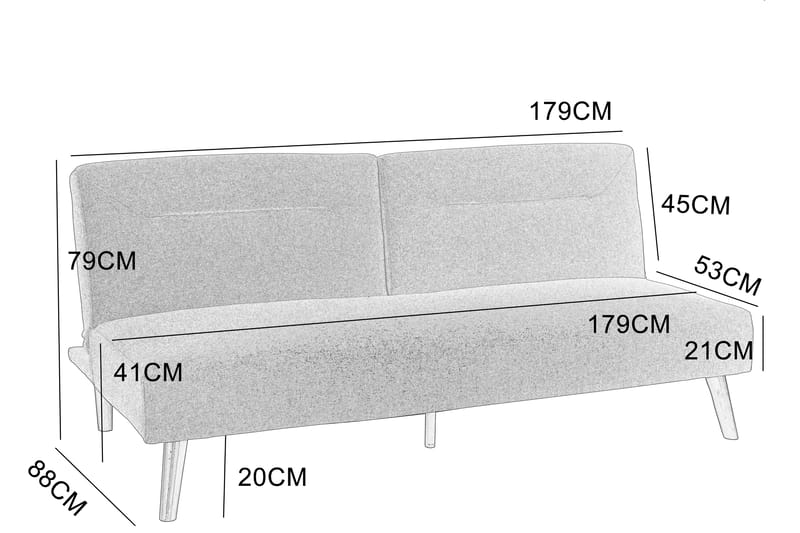 Kiruna bäddsoffa – Mörkgrå - Mörkgrå - Möbler - Soffa - Bäddsoffa