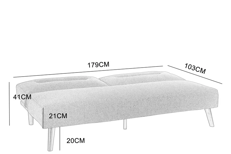 Kiruna bäddsoffa – Mörkgrå, Mörkgrå