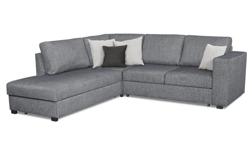 Leo Bäddsoffa 3-sits med Schäslong Vänster - Mellangrå - Möbler - Soffa - Bäddsoffa