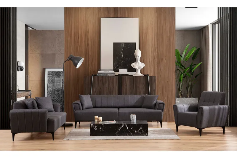 Lilesville 3-sits Soffa - Mörkgrå - Möbler - Soffa - 2 sits soffa