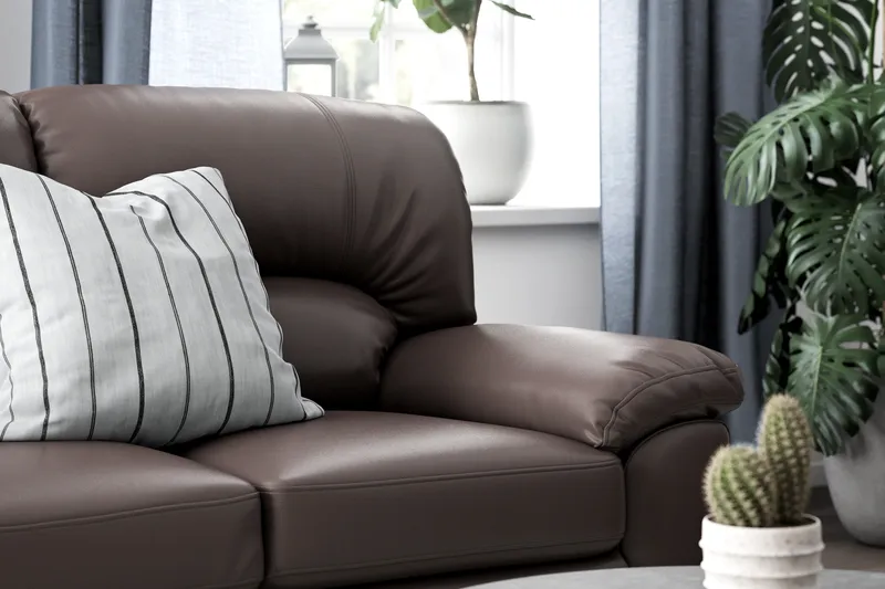 Lindby 2-sits Soffa Konstläder - Brun - Möbler - Soffa - Skinnsoffor