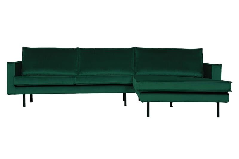 Lissbon 3-sits Högervänd L-formad Divansoffa 300 cm i Sammet, Grön