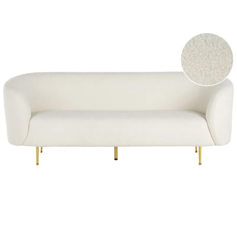 Loen 3-sits Svängd Soffa i Bouclé, Offwhite
