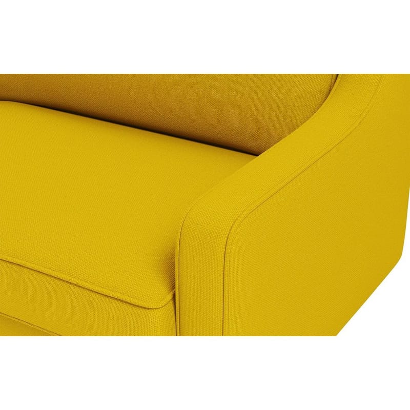 Lorvas 3-sits Djup Soffa med Svängda Armstöd i Tyg - Gul - Möbler - Soffa - 3 sits soffa
