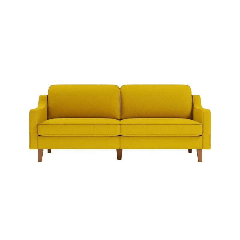 Lorvas 3-sits Djup Soffa med Svängda Armstöd i Tyg - Gul - Möbler - Soffa - 3 sits soffa