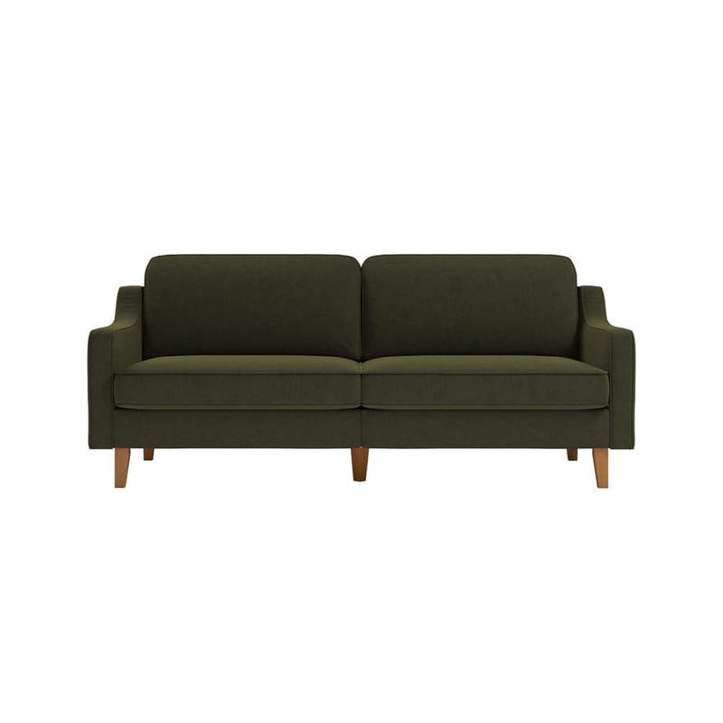 Lorvas 3-sits Djup Soffa med Svängda Armstöd i Tyg - Mörkgrön - Möbler - Soffa - Sammetssoffa