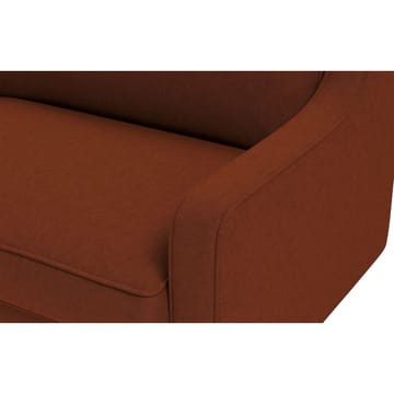 Lorvas 3-sits Djup Soffa med Svängda Armstöd i Tyg med Träben - Röd - Möbler - Soffa - Sammetssoffa