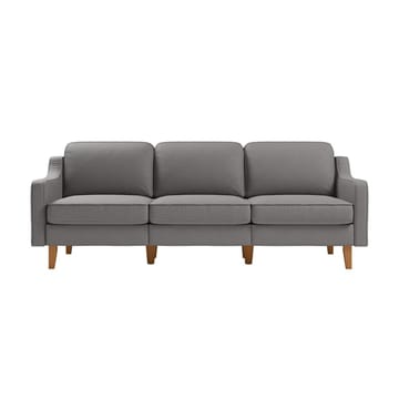 Lorvas 3-sits Djup Soffa med Svängda Armstöd i Tyg med Träben - Svart - Möbler - Soffa - 3 sits soffa