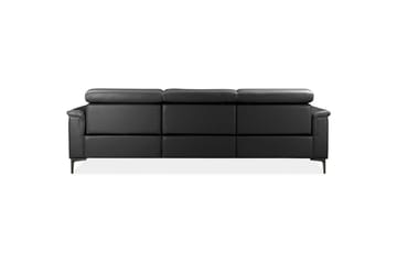 Lund 3-sits Högervänd Hörnsoffa med Recliner och Schäslong i Äkta Läder - Svart - Möbler - Soffa - Skinnsoffor
