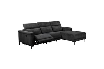 Lund 3-sits Högervänd Hörnsoffa med Recliner och Schäslong i Manchester - Grå - Möbler - Soffa - Biosoffa & reclinersoffa