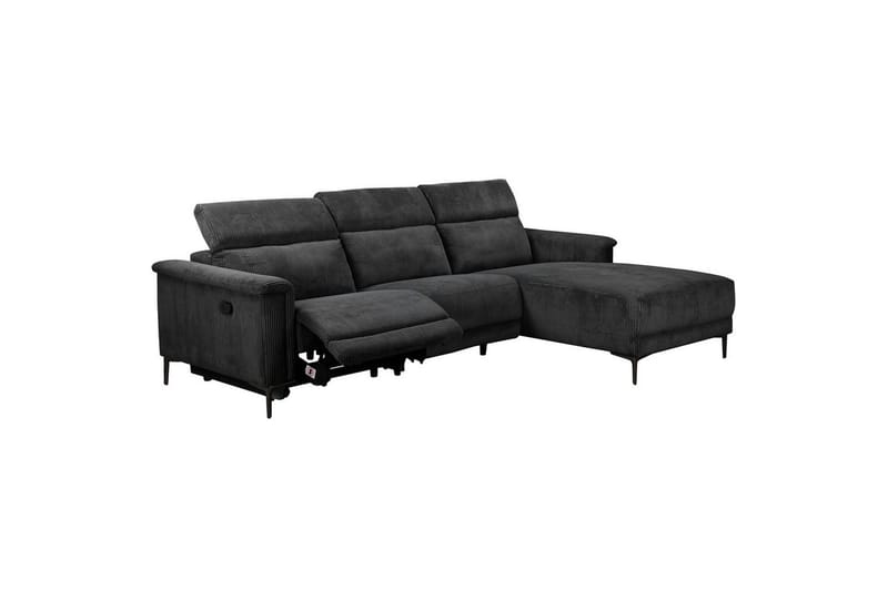 Lund 3-sits Högervänd Hörnsoffa med Recliner och Schäslong i Manchester - Grå - Möbler - Soffa - Biosoffa & reclinersoffa