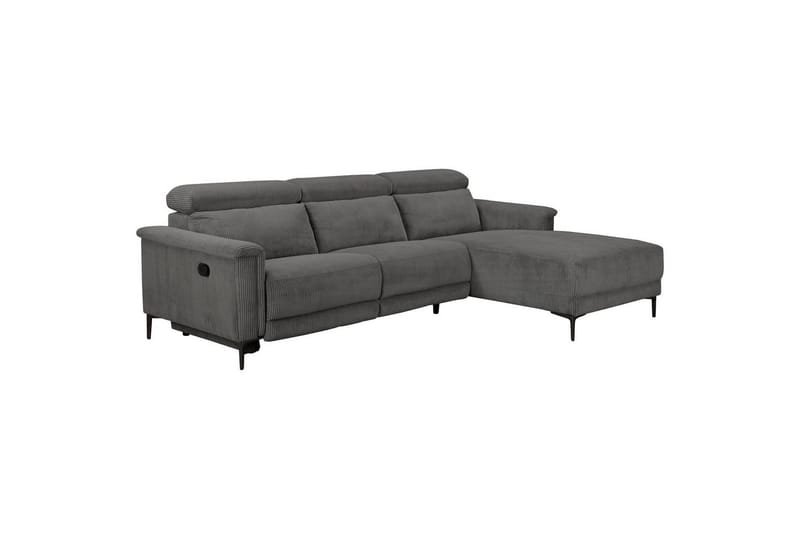 Lund 3-sits Högervänd Hörnsoffa med Recliner och Schäslong i Manchester - Grå - Möbler - Soffa - Biosoffa & reclinersoffa