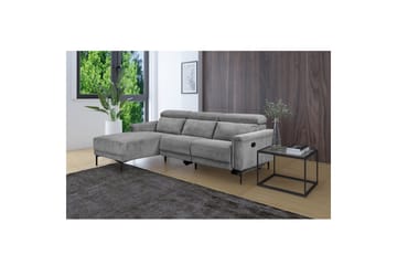 Lund 3-sits Vänstervänd Hörnsoffa med Recliner och Nackstöd i Manchester - Grå - Möbler - Soffa - Biosoffa & reclinersoffa