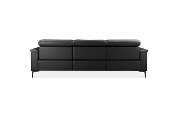 Lund 3-sits Vänstervänd Hörnsoffa med Recliner och Schäslong i Konstläder - Svart - Möbler - Soffa - Skinnsoffor