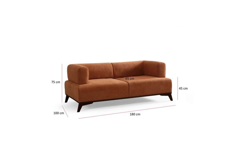 Malkiat Soffa 2-sits - Orange/Svart - Möbler - Soffa - 2 sits soffa