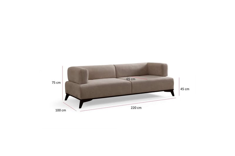 Malkiat Soffa 3-sits - Beige/Svart - Möbler - Soffa - 3 sits soffa