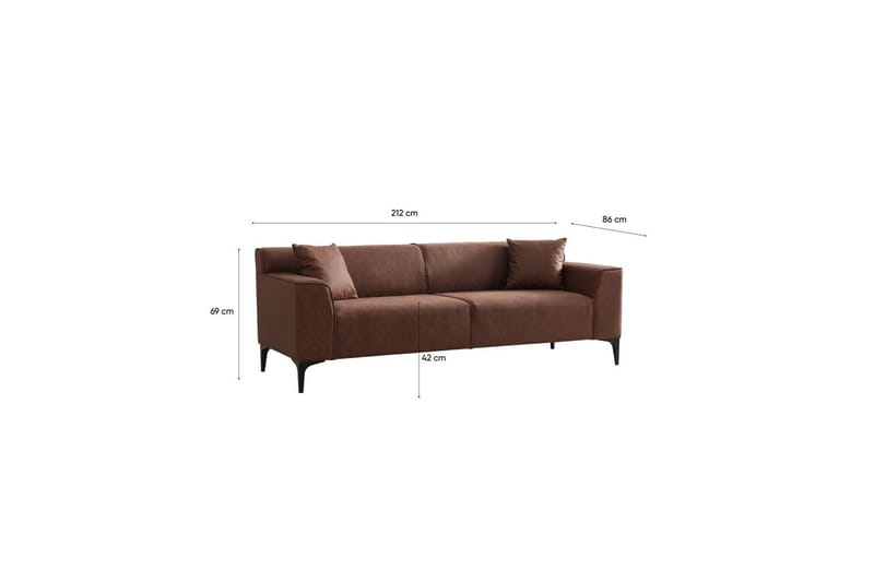 Malpani Soffa 3-sits - Cognac - Möbler - Soffa - 3 sits soffa