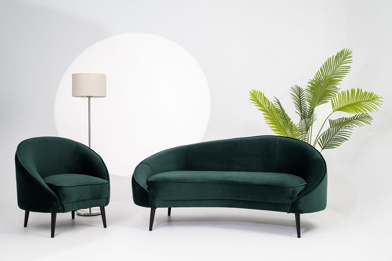 Mateus 3-sits Soffa Sammet - Mörkgrön - Möbler - Soffa - 3 sits soffa