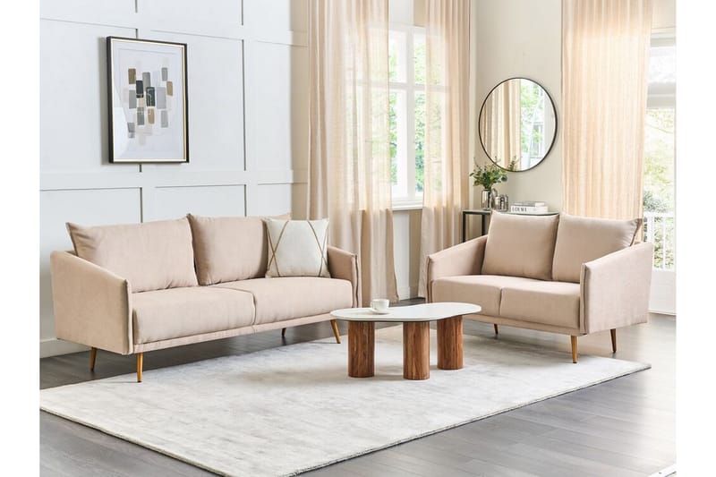 Maurana Soffa 3-sits - Beige/Guld - Möbler - Soffa - 3 sits soffa