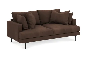 Menard 3-sits Djup Manchestersoffa - Brun - Möbler - Soffa - 3 sits soffa