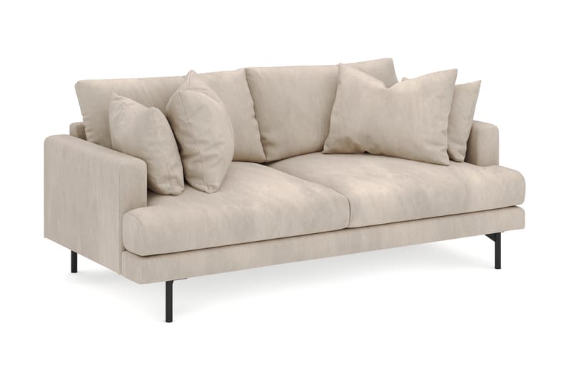 Menard 3-sits Djup Manchestersoffa - Grå - Möbler - Soffa - 3 sits soffa