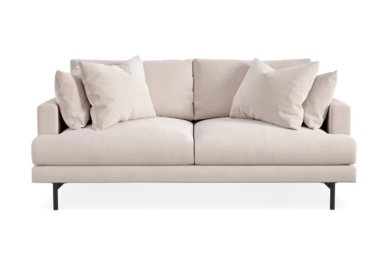 Menard 3-sits Djup Sammetssoffa 205 cm bred, Beige