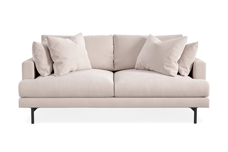 Menard 3-sits Djup Sammetssoffa 205 cm bred - Beige - Möbler - Soffa - Sammetssoffa