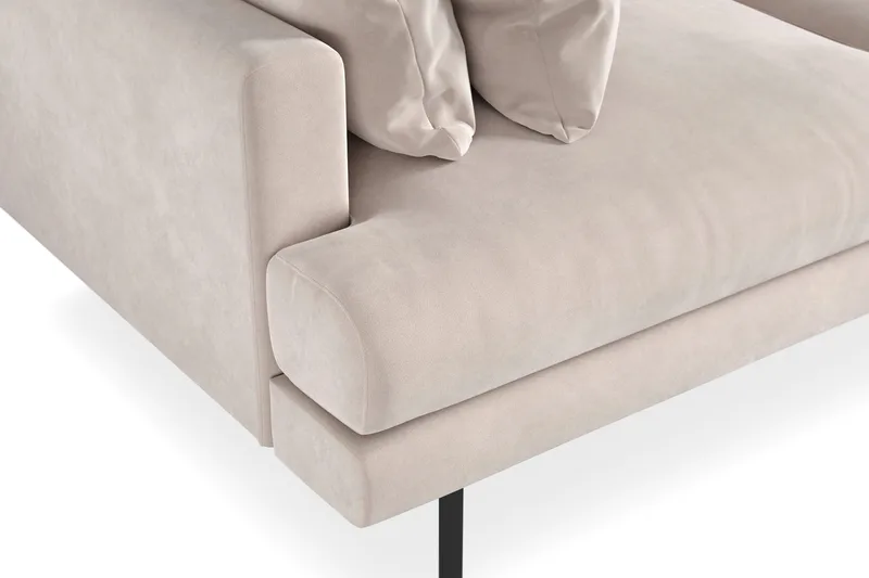 Menard 3-sits Djup Sammetssoffa 205 cm bred - Beige - Möbler - Soffa - Sammetssoffa