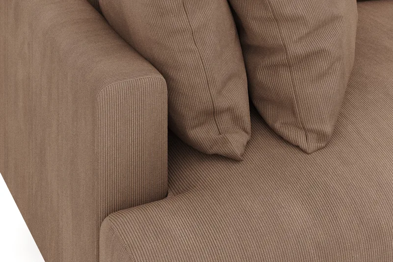 Menard 4-sits Djup Manchestersoffa - Brun - Möbler - Soffa - 4 sits soffa