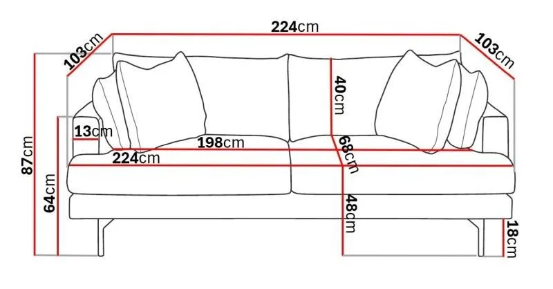 Menard 4-sits Djup Manchestersoffa - Brun - Möbler - Soffa - 4 sits soffa
