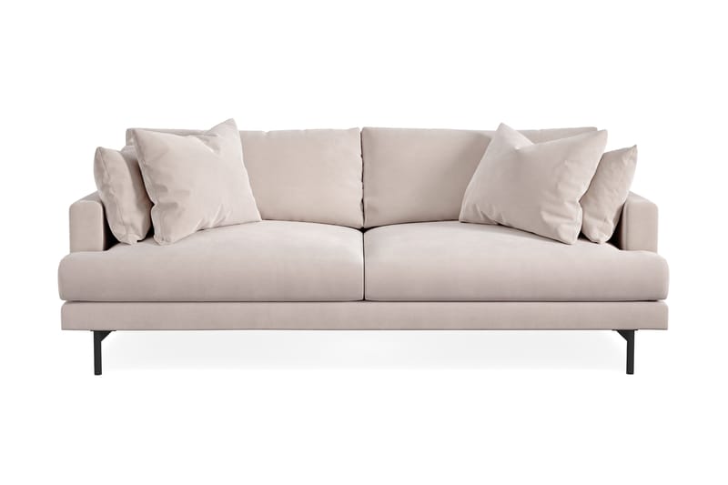 Menard 4-sits Djup Sammetssoffa - Beige - Möbler - Soffa - Sammetssoffa
