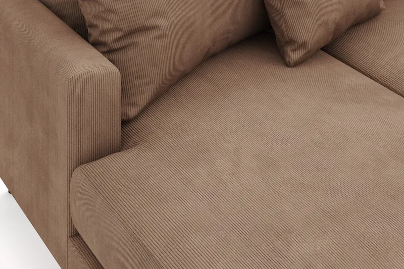 Menard 4-sits Högervänd U-formad Soffa med Divan och Schäslong i Manchester - Brun - Möbler - Soffa - U-soffa