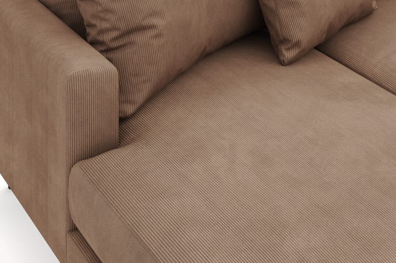 Menard 4-sits Högervänd Stor U-formad Djup Soffa med Divan och Schäslong i Manchester - Brun - Möbler - Soffa - U-soffa