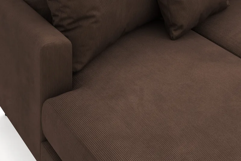 Menard 4-sits Högervänd Stor U-formad Djup Soffa med Divan och Schäslong i Manchester - Brun - Möbler - Soffa - U-soffa