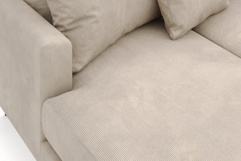 Menard 4-sits Högervänd U-formad Soffa med Divan och Schäslong i Manchester - Greige - Möbler - Soffa - U-soffa