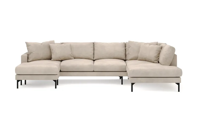 Menard 4-sits Högervänd U-formad Soffa med Divan och Schäslong i Manchester - Greige - Möbler - Soffa - U-soffa