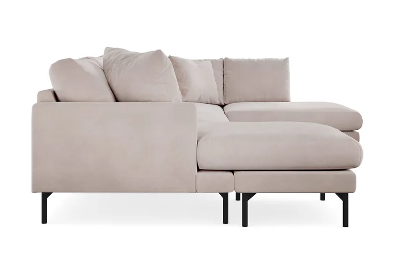 Menard 4-sits Högervänd U-formad Soffa med Divan och Schäslong i Sammet - Beige - Möbler - Soffa - Sammetssoffa