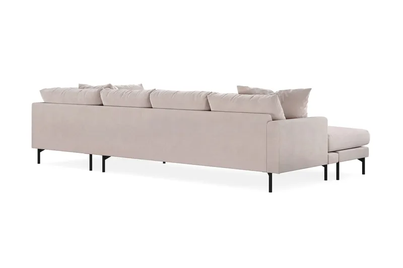 Menard 4-sits Högervänd U-formad Soffa med Divan och Schäslong i Sammet - Beige - Möbler - Soffa - Sammetssoffa