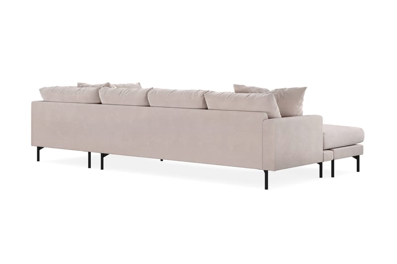 Menard 4-sits Högervänd Stor U-formad Djup Soffa med Divan och Schäslong i Sammet - Beige - Möbler - Soffa - Sammetssoffa