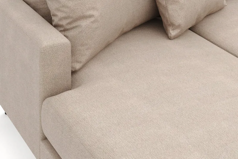 Menard 4-sits Högervänd Stor U-formad Djup Soffa med Divan och Schäslong i Tyg - Beige - Möbler - Soffa - U-soffa